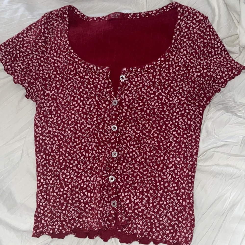One Size John Galt button-up tee - flower pattern